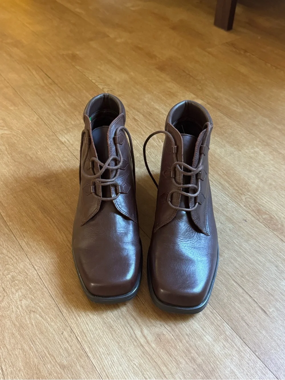Women's Brown Leather Lace-Up Ankle Boots